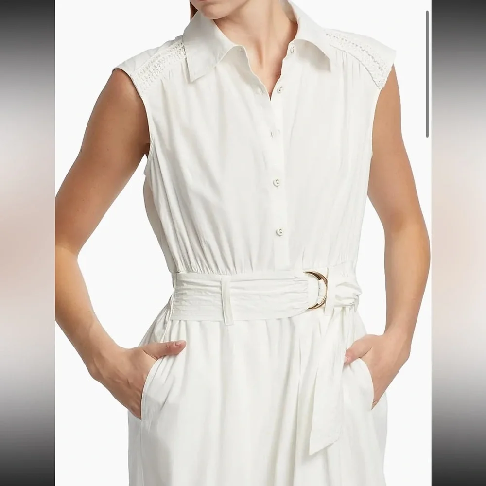 New Ramy Brook Celina Midi Shirtdress in White Size XS - Picture 2 of 12